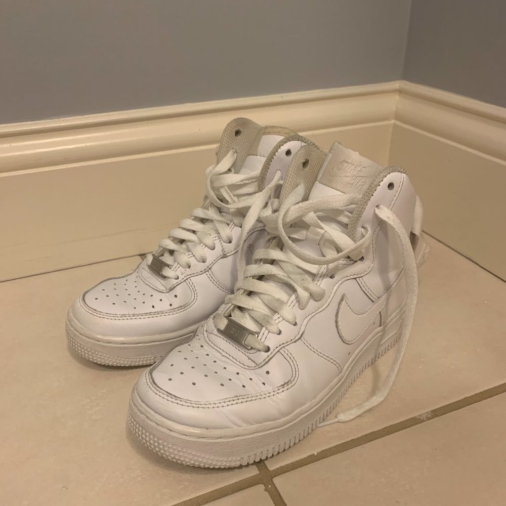 White Nike High Top Air Force Ones